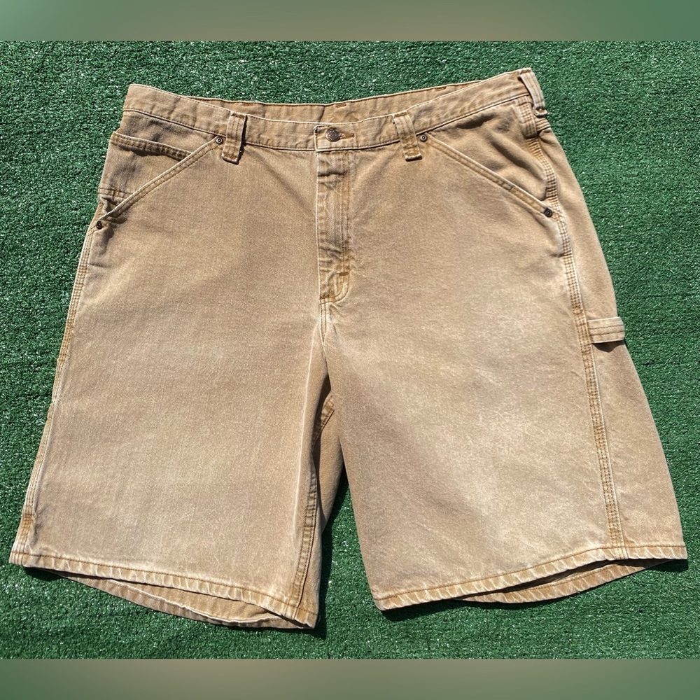 Vintage 90’s Lee Carpenter Denim Jean Tan Shorts Jorts Men’s Size 40